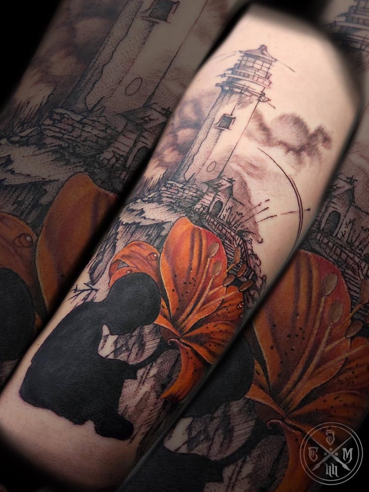Realism, Illustrative, Black and Gray tattoo by Cody Maestas